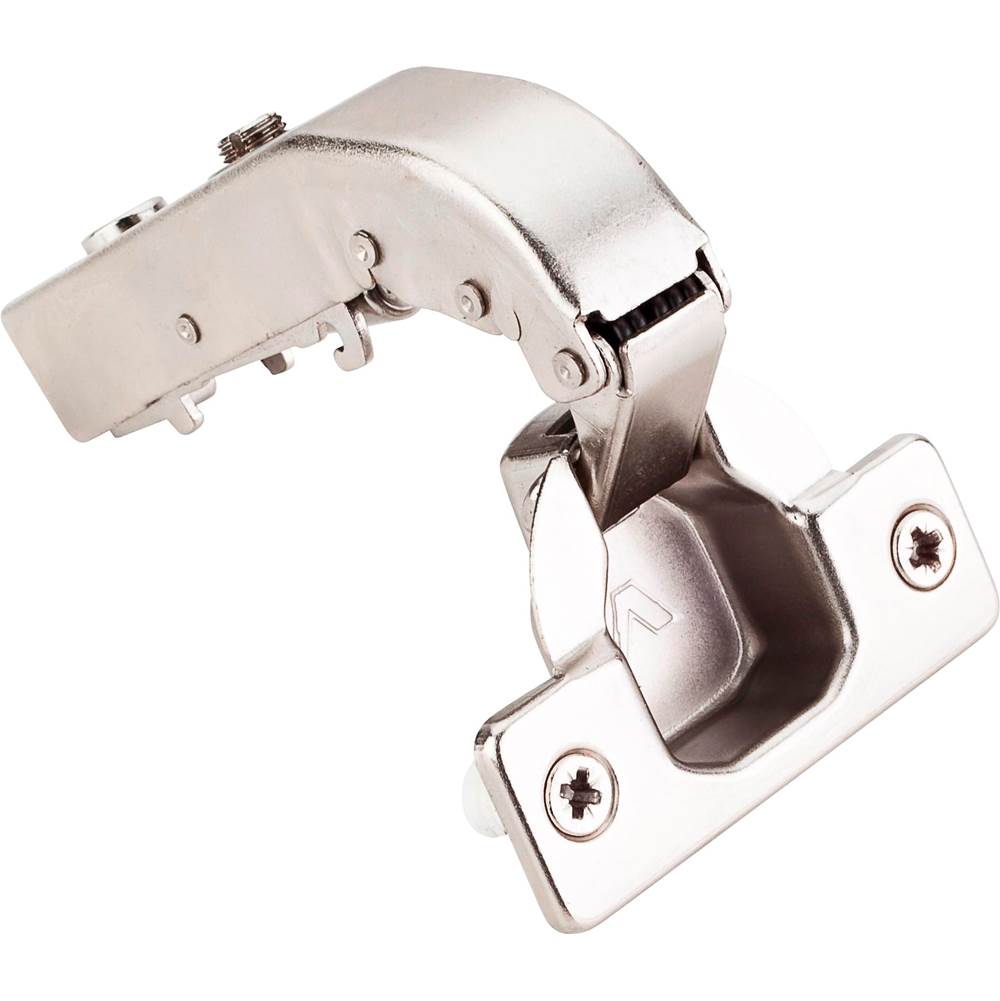 Hardware Resources - 90 degree Heavy Duty Blind Corner Inset Cam Adjustable Soft-close Hinge with Press-in 8 mm Dowels - Polished Nickel
