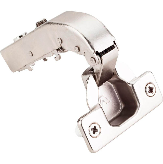 Hardware Resources - 90 degree Heavy Duty Blind Corner Inset Cam Adjustable Soft-close Hinge with Press-in 8 mm Dowels - Polished Nickel