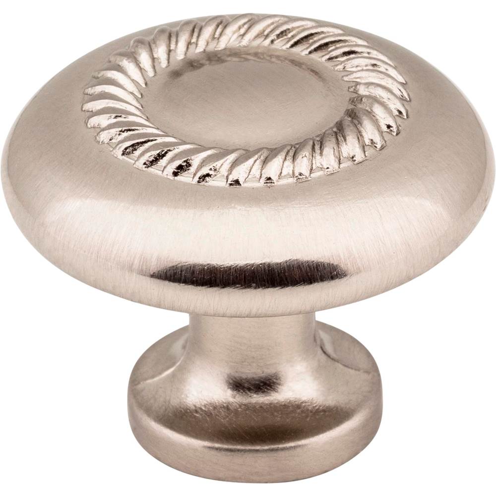 Hardware Resources - 1-1/4'' Diameter Satin Nickel Rope Detailed Cypress Cabinet Mushroom Knob - Satin Nickel