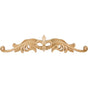 Hardware Resources - 36'' W x 7/8'' D x 7-1/2'' H Rubberwood Hand Carved Fleur-de-lis Onlay - Unfinished