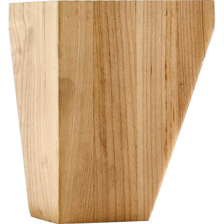 Hardware Resources - 3-1/2'' W x 3-1/2'' D x 4-1/2'' H Alder Square Shaker Bun Foot - Unfinished