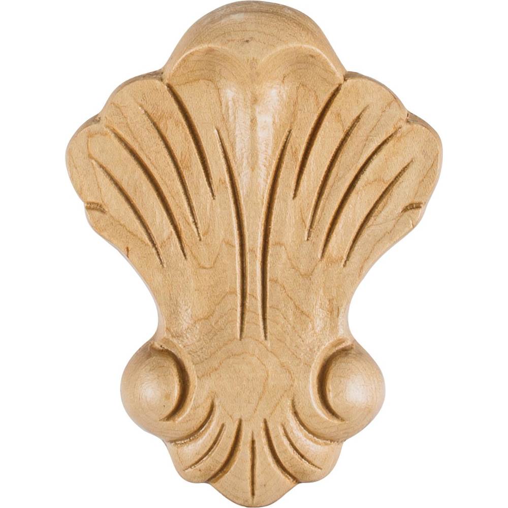 Hardware Resources - 3-1/4'' W x 5/8'' D x 4-3/8'' H Cherry Shell Applique - Unfinished