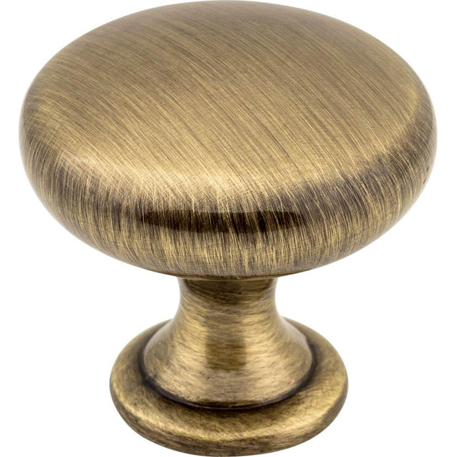 Hardware Resources - 1-3/16'' Diameter Brushed Antique Brass Madison Cabinet Mushroom Knob - Brushed Antique Brass