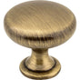 Hardware Resources - 1-3/16'' Diameter Brushed Antique Brass Madison Cabinet Mushroom Knob - Brushed Antique Brass
