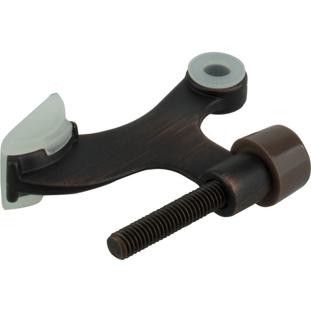 Hardware Resources - Hinge Pin Door Stop with Adjustable Pad, 2-pack - Brushed Oil Rubbed Bronze
