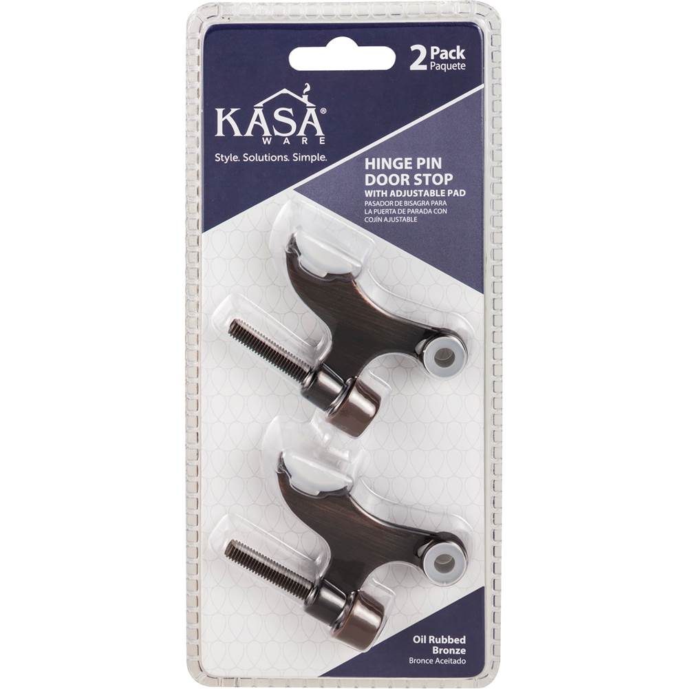 Hinge Pin Door Stop with Adjustable Pad, 2-pack