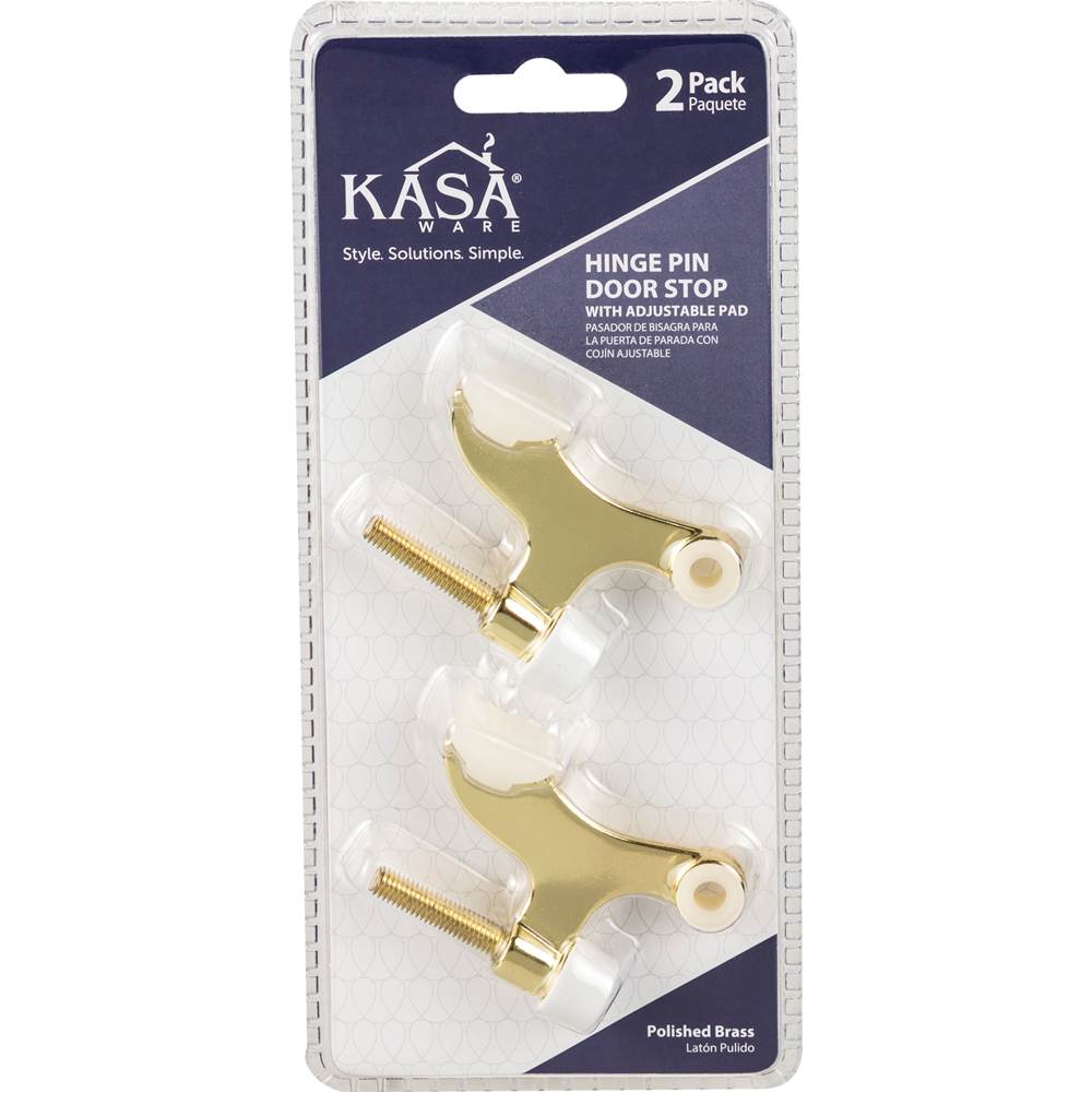 Hinge Pin Door Stop with Adjustable Pad, 2-pack