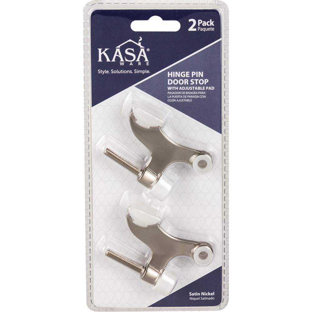 Hinge Pin Door Stop with Adjustable Pad, 2-pack