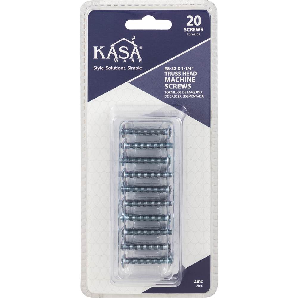 Truss Head Machine Screws, 8/32'' x 1-1/4'', 20-pack