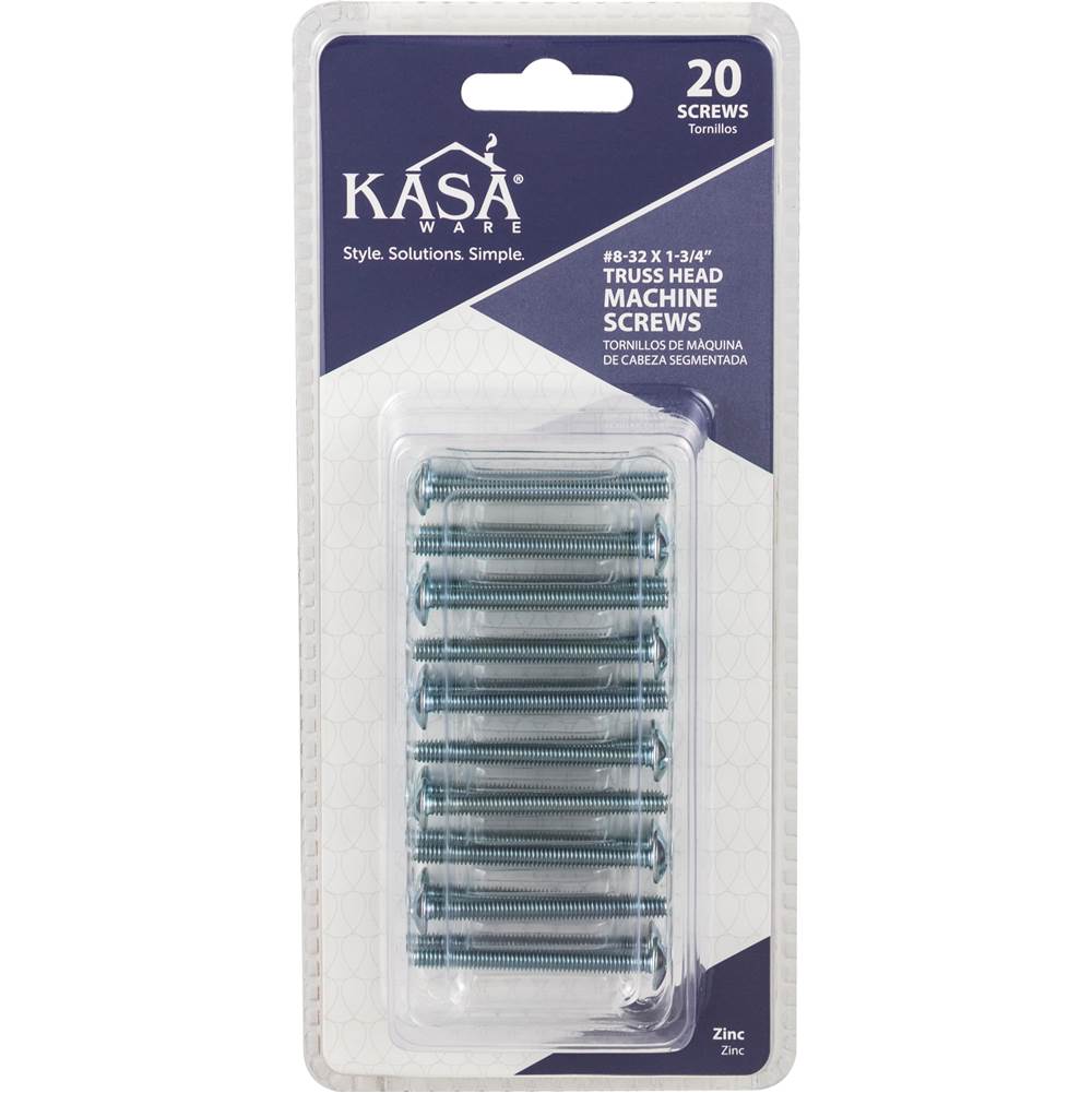Truss Head Machine Screws, 8/32'' x 1-3/4'', 20-pack