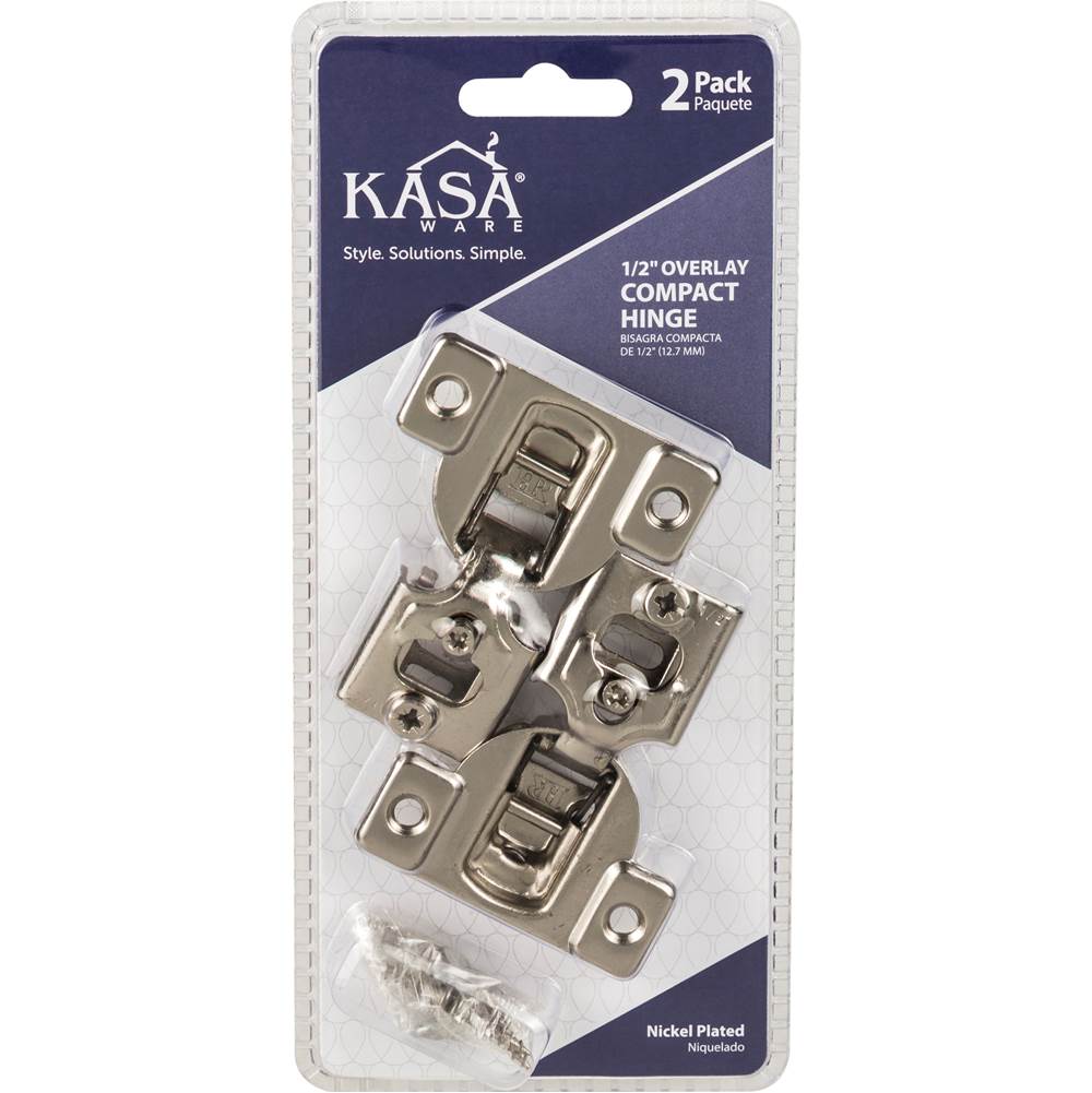 1/2'' Overlay Compact Hinge, 2-pack