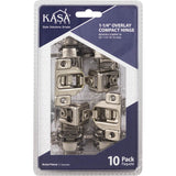 1-1/4'' Overlay Compact Hinge, 10-pack