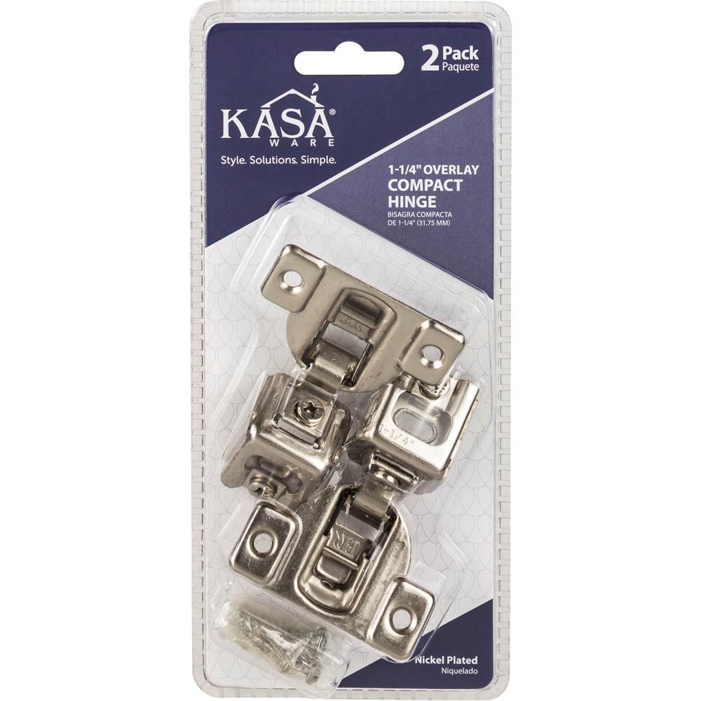1-1/4'' Overlay Compact Hinge, 2-pack