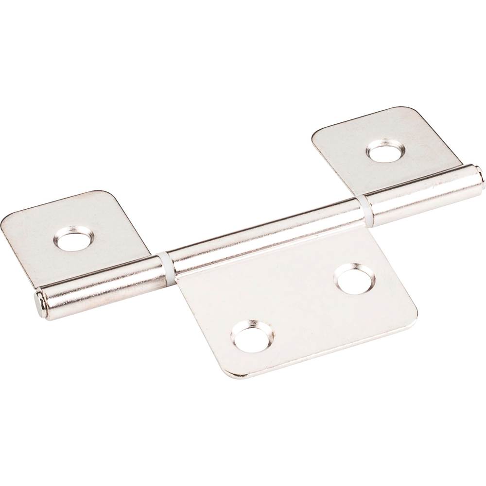 Hardware Resources - Bright Nickel 3-1/2'' Three Leaf Fixed Pin Swaged Non-Mortise Hinge - Bright Nickel