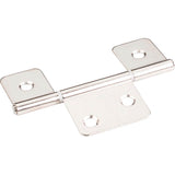 Hardware Resources - Bright Nickel 3-1/2'' Three Leaf Fixed Pin Swaged Non-Mortise Hinge - Bright Nickel