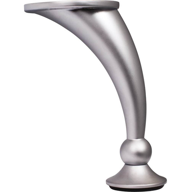 Hardware Resources - Adjustable 4-1/2'' - 4-5/8'' Dull Chrome Round Curved Metal Furniture Leg - Brushed Chrome