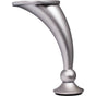 Hardware Resources - Adjustable 4-1/2'' - 4-5/8'' Dull Chrome Round Curved Metal Furniture Leg - Brushed Chrome