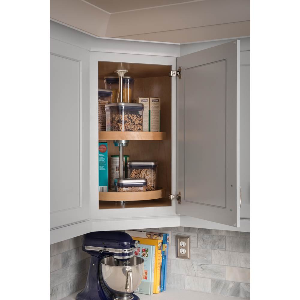 18'' Round Two-Shelf Wood Lazy Susan Set