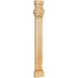 Hardware Resources - 35-1/2'' H Rubberwood Acanthus and Shell Pilaster - Unfinished