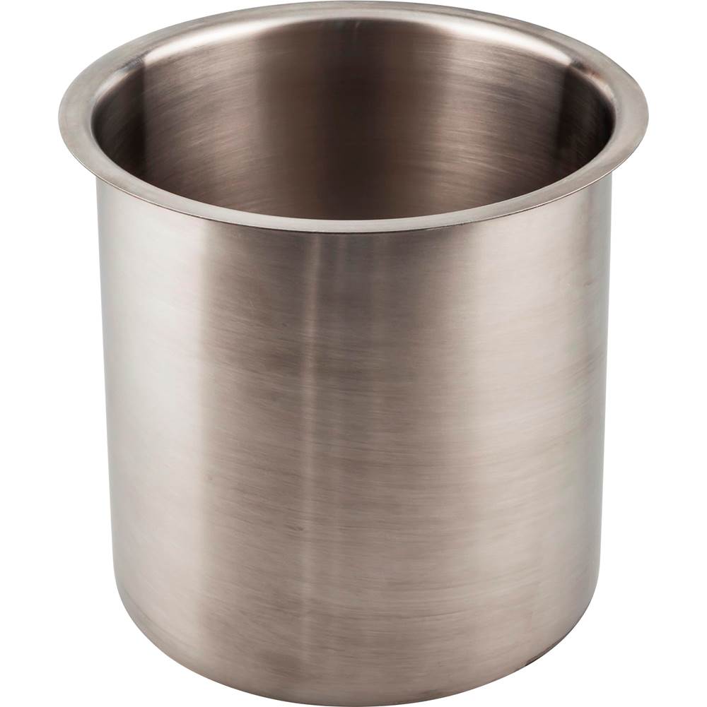 Hardware Resources - 6'' Diameter 6'' Height Brushed Stainless Steel Trash Can Ring - Stainless Steel