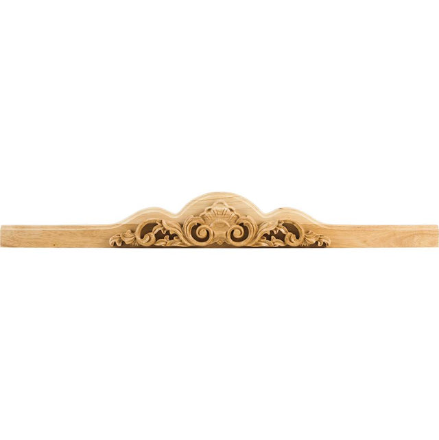 Hardware Resources - 40'' W x 1-1/2'' D x 5'' H Hand Carved White Birch Shell Valance - Unfinished