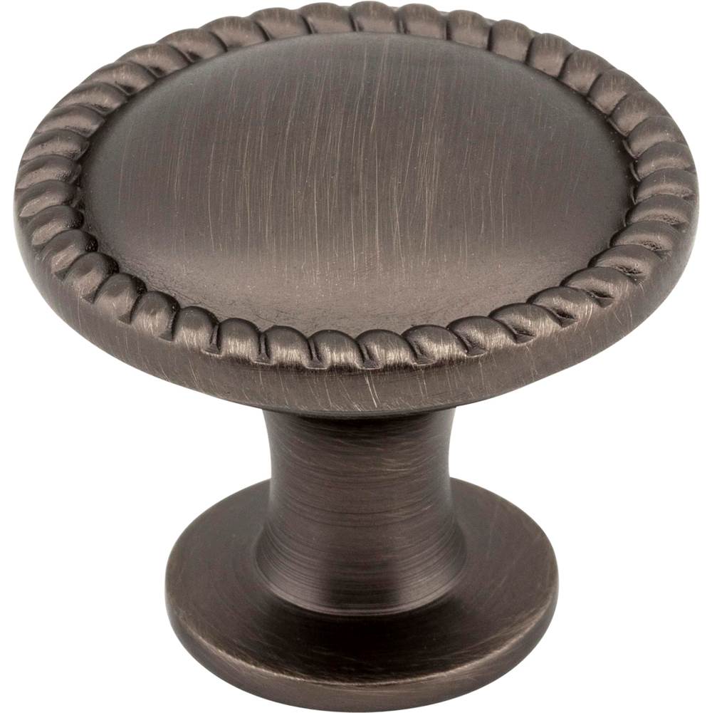 Hardware Resources - 1-1/4'' Diameter Brushed Pewter Round Rope Detailed Lindos Cabinet Knob - Brushed Pewter