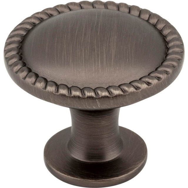 Hardware Resources - 1-1/4'' Diameter Brushed Pewter Round Rope Detailed Lindos Cabinet Knob - Brushed Pewter