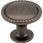 Hardware Resources - 1-1/4'' Diameter Brushed Pewter Round Rope Detailed Lindos Cabinet Knob - Brushed Pewter