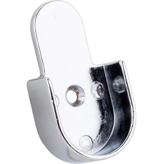 Hardware Resources - Chrome Open Knock-In Mounting Bracket for 1'' Round Closet Rods - Chrome
