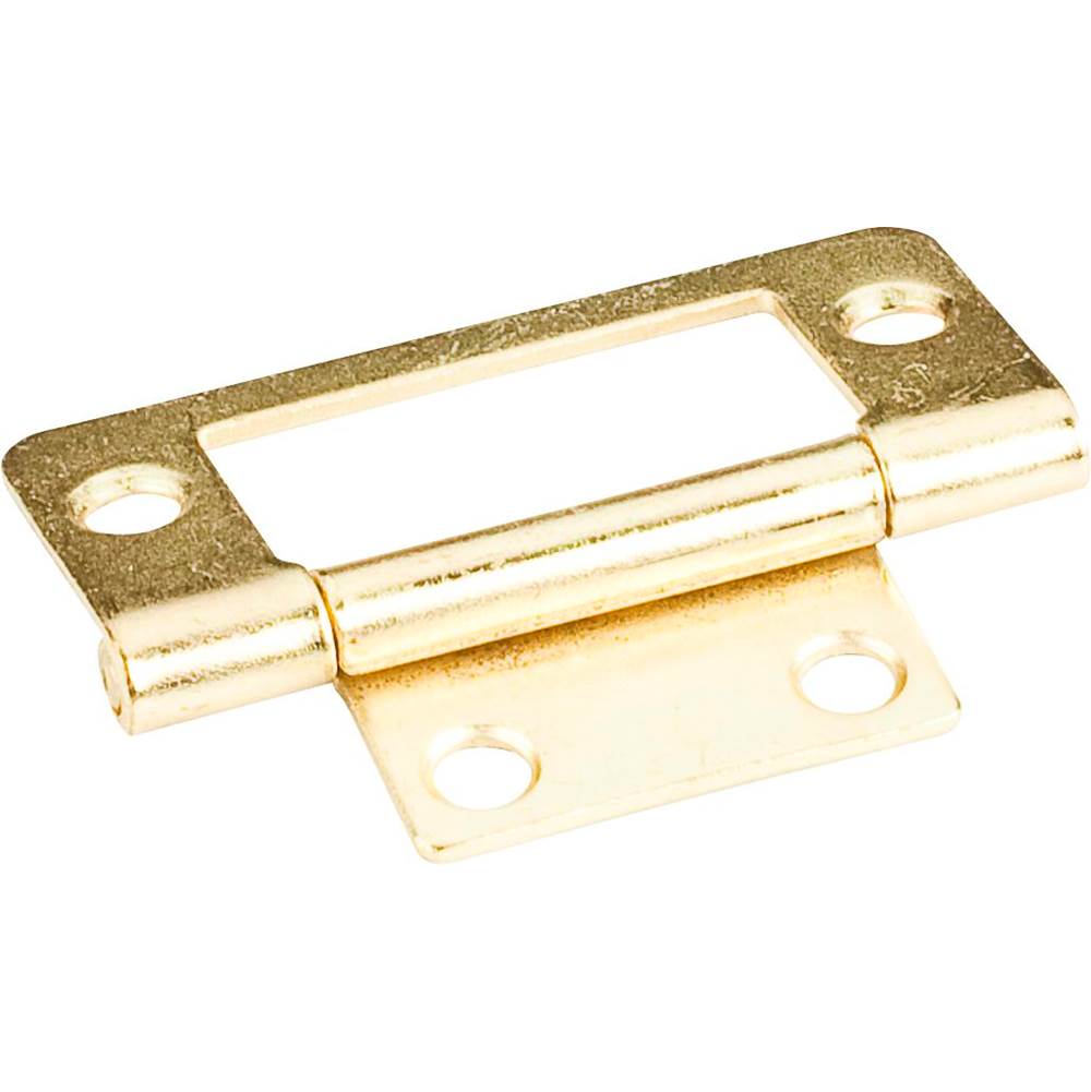 Hardware Resources - Polished Brass 2'' Fixed Pin Flat Back Non-Mortise Hinge - Polished Brass