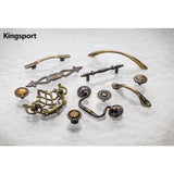 3'' Center-to-Center Brushed Antique Brass Baroque Kingsport Cabinet Drop Pull