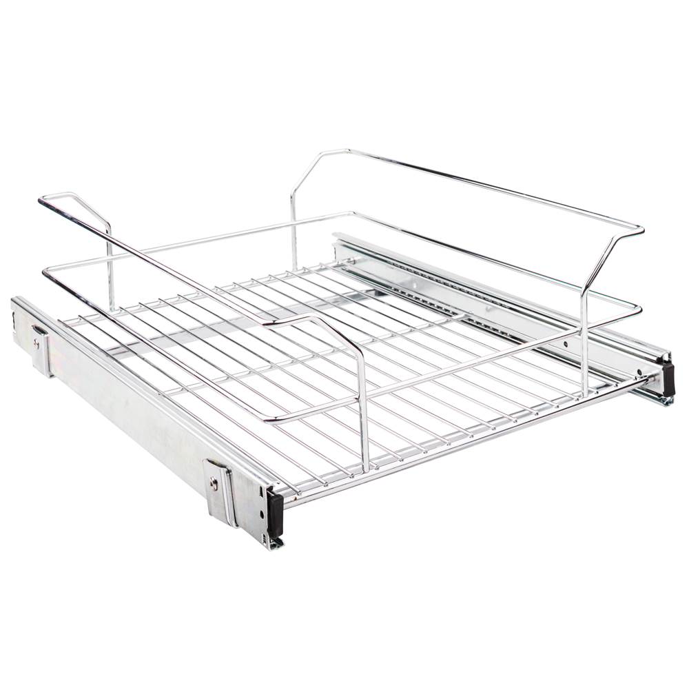 Hardware Resources - 15'' Metal Pullout Basket - Polished Chrome
