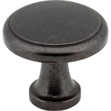 Hardware Resources - 1-3/16'' Diameter Gun Metal Gatsby Cabinet Mushroom Knob - Gun Metal