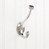 Hardware Resources - 5-1/2'' Polished Chrome Pilltop Double Prong Wall Mounted Hook - Polished Chrome