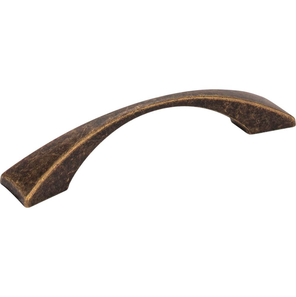 Hardware Resources - 96 mm Center-to-Center Distressed Antique Brass Square Glendale Cabinet Pull - Distressed Antique Brass