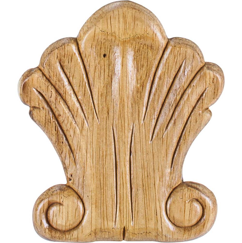 Hardware Resources - 3-1/4'' W x 5/16'' D x 3-3/4'' H Rubberwood Pressed Shell Applique - Unfinished
