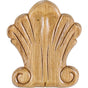 Hardware Resources - 3-1/4'' W x 5/16'' D x 3-3/4'' H Rubberwood Pressed Shell Applique - Unfinished