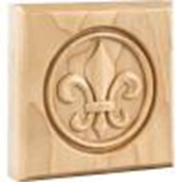 Hardware Resources - 4'' W x 7/8'' D x 4'' H Cherry Fleur-de-lis Rosette - Unfinished