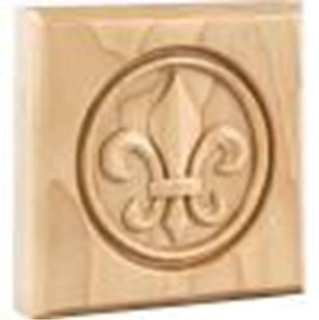 Hardware Resources - 4'' W x 7/8'' D x 4'' H Oak Fleur-de-lis Rosette - Unfinished
