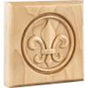 Hardware Resources - 4'' W x 7/8'' D x 4'' H Alder Fleur-de-lis Rosette - Unfinished