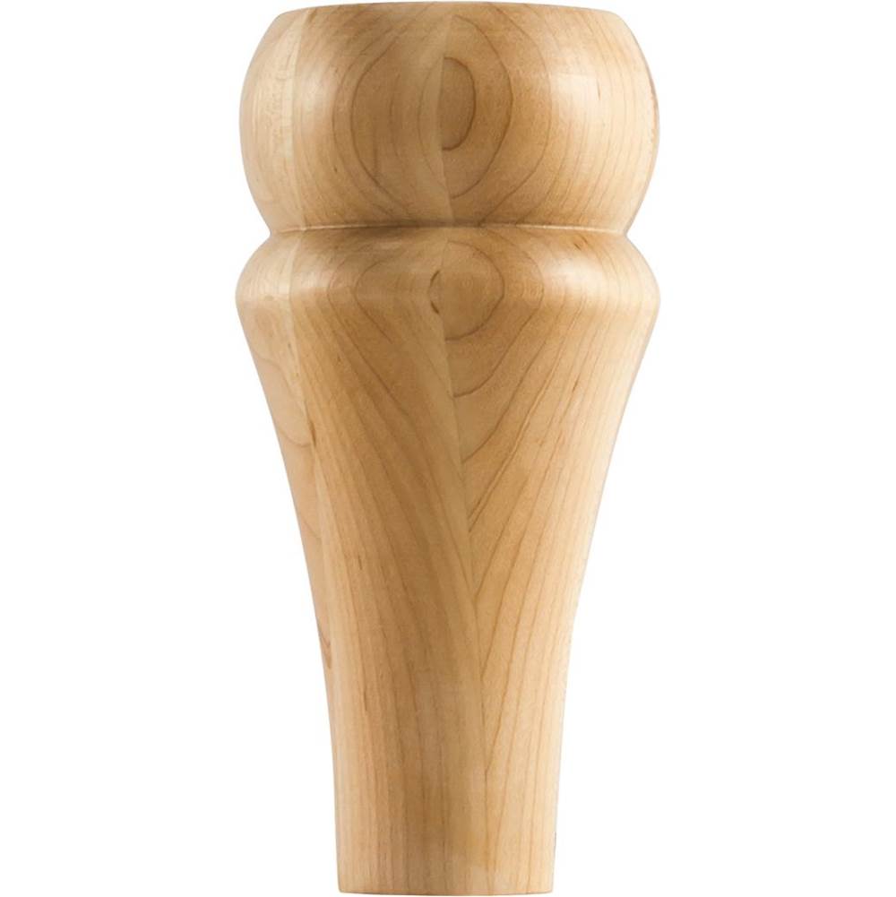 Hardware Resources - 3'' W x 3'' D x 6'' H Hard Maple Round Contemporary Bun Foot - Unfinished