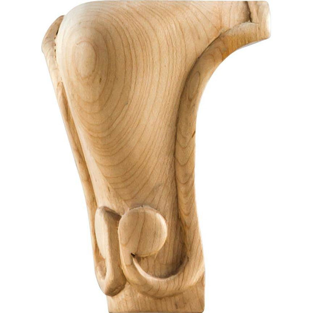 Hardware Resources - 3-1/2'' W x 3-1/2'' D x 5'' H Oak Carved Queen Anne Leg - Unfinished
