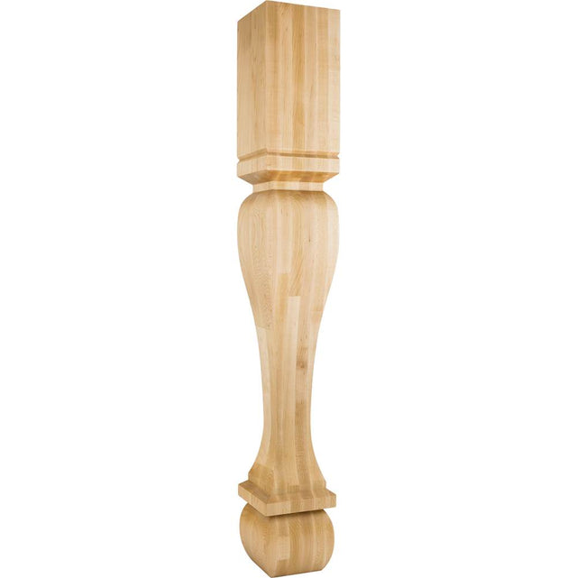 Hardware Resources - 6'' W x 6'' D x 42'' H White Birch Footed Square Post - Unfinished