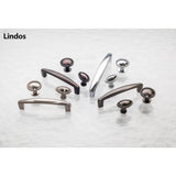 128 mm Center-to-Center Brushed Pewter Rope Detailed Lindos Cabinet Pull