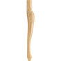 Hardware Resources - 2-1/2'' W x 2-1/2'' D x 35-1/2'' H Rubberwood Acanthus Cabriole Leg - Unfinished