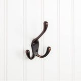 Hardware Resources - 4'' Brushed Oil Rubbed Bronze Large Triple Prong Wall Mounted Hook - Brushed Oil Rubbed Bronze