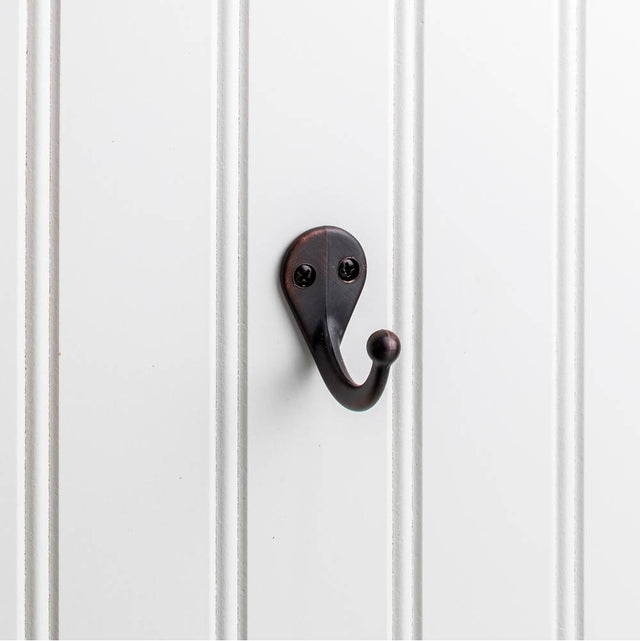 Hardware Resources - 1-3/4'' Brushed Oil Rubbed Bronze Traditional Single Prong Ball End Wall Mounted Hook - Brushed Oil Rubbed Bronze