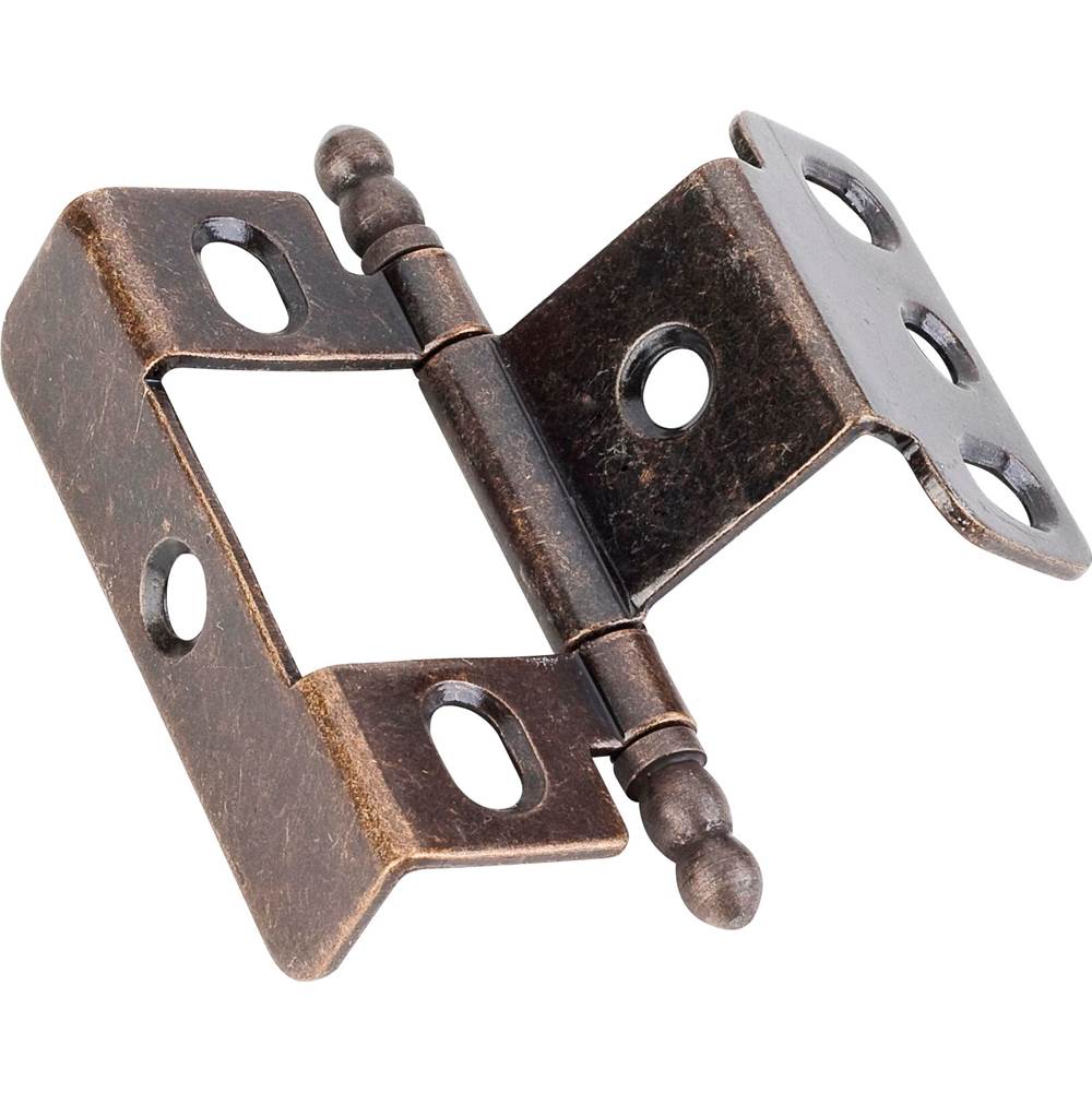 Hardware Resources - 270 degree Full Wrap for 3/4'' Frame x 3/4'' Door, Inset Flush Ball Tip Hinge - Antique Brass - Brushed Antique Brass