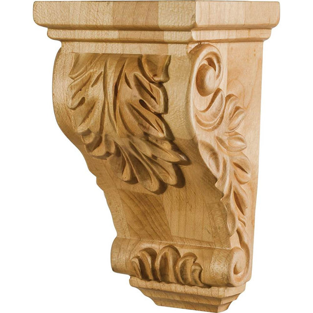 Hardware Resources - 3'' W x 2-1/2'' D x 5'' H Alder Acanthus Corbel - Unfinished