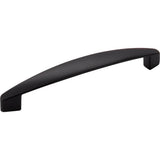 Hardware Resources - 128 mm Center-to-Center Matte Black Asymmetrical Belfast Cabinet Pull - Matte Black